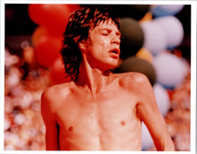 Mick Jagger barechested on stage Rolling Stones 1970's era 8x10 inch photo