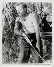 Mickey Rooney 8x10 inch photo holding sub-machine gun 1957 film Baby Face Nelson