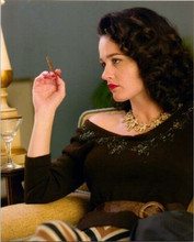 Robin Tunney seated in chair smoking cigar 8x10 inch photo