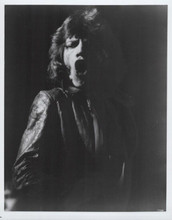 The Rolling Stones 1970's era Mick Jagger in leather jacket in full swing