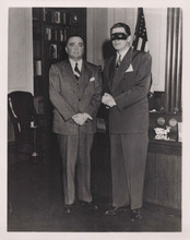 The Lone Ranger radio star Brace Beemer stands with J. Edgar Hoover 8x10 photo