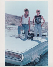 Thelma and Louise Susan Sarandon Geena Davis stand in Thunderbird 8x10 photo