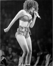 Rihanna dances and sings on stage in shorts & bra top 8x10 inch press photo