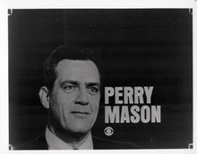 Perry Mason 1950's TV series Raymond Burr and CBS logo 8x10 inch photo