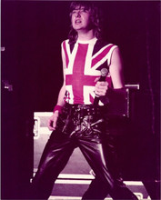 Def Leppard Joe Elliott in Union Jack shirt on stage vintage 8x10 press photo