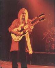 Rush Alex Lifeson plays double neck guitar vintage 8x10 inch press photo