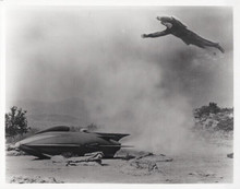 King of the Rocket Men 1949 Tristram Coffin flies over downed ship 8x10 photo