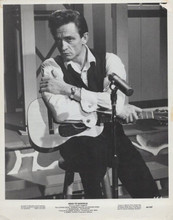 Johnny Cash original 8x10 photo 1966 Road To Nashville sitting with guitar