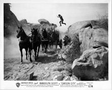 Carson City 1952 original 8x10 photo cowboys hijack stagecoach in desert