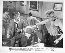 Carson City 1952 original 8x10 photo Randolph Scott bar room brawl