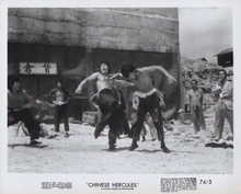 Chinese Hercules 1974 original 8x10 photo Chan Wai Man kicks in action
