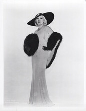 Mae West classic pose 1930's in hat and gloves with fur 8x10 inch photo