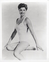 Esther Williams 1940's pin-up pose in white swimsuit 8x10 inch photo