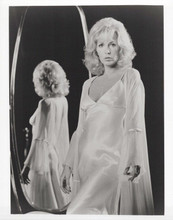 Stella Stevens wears silk gown posing by mirror 8x10 inch photo 1973 TV Movie Linda