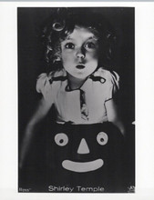 Shirley Temple cute pose looking surprised with halloween pumpkin 8x10 photo