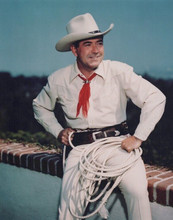 Johnny Mack Brown classic western star holding lasoo rope 8x10 inch photo