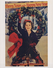 Shirley Temple vintage 8x10 color photo Merry Christmas Happy New Year