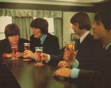 The Beatles vintage 1989 photo/postcard by Classico 8x10 drinking pints in pub