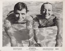 The Proper Time 1960 original 8x10 photo Tom Laughlin Norma Quine smile in pool