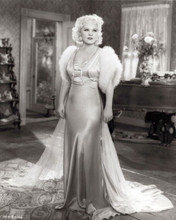 Mae West 1930's era feisty stance full body pose in silk gown 8x10 inch photo