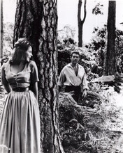 Pirates of Blood River 1962 Marie Devereux & Kerwin Matthews in forest 8x10 photo