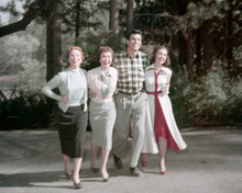Rock Hudson Jane Wyman All That Heaven Allows walk with co-stars 8x10 photo
