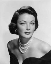 Gene Tierney 1940's glamour portrait wearing pearl necklace 8x10 inch photo