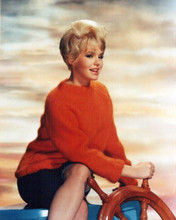Joey Heatherton wears red sweater smiling 1960's with shorter hair 8x10 photo
