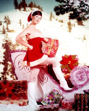 Yvonne Craig TV's Batgirl dresses in sexy Santa outfit publicity pose 8x10 photo