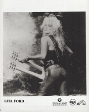 Lita Ford original 8x10 photo RCA Records promotional with guitar