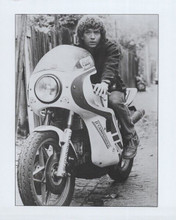 The Professionals British TV series original 8x10 photo Martin Shaw on bike