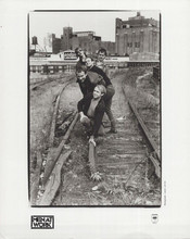 Men At Work Australian rock group original 8x10 photo posing on train tracks