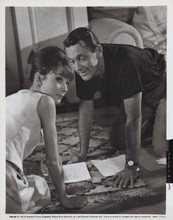 Paris When it Sizzles 1964 original 8x10 photo Holden & Hepburn crouch on floor