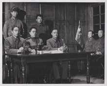 Pork Chop Hill 1959 original 8x10 photo Chinese surrender sat at table