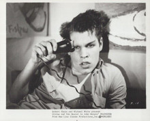 Polyester 1981 original 8x10 photo Ken King holding razor