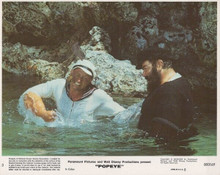 Popeye 1980 8x10 inch lobby card Robin Williams Paul L. Smith fight in water
