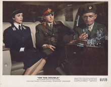 On The Double 1961 8x10 inch lobby card Danny Kaye Dana Wynter drinks in car