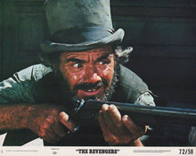 The Revengers 1972 8x10 inch lobby card Ernest Borgnine takes aim with rifle