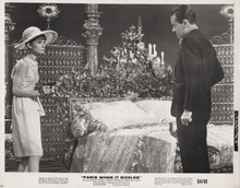 Paris When it Sizzles 1964 original 8x10 photo William Holden Audrey Hepburn bed
