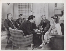 Odongo 1956 original 8x10 photo Rhonda Fleming talking with men