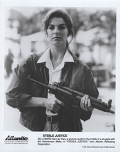 Sela Ward holding machine gun original 8x10 photo 1987 Steele Justice