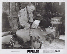Papillon 1974 original 8x10 photo Steve McQueen in scene with Victor Jory