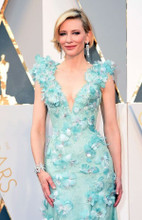 Cate Blanchett at Academy Awards red carpet in turquoise dress 8x10 inch photo