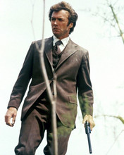 Clint Eastwood in brown suit holding Magnum handgun Dirty Harry 8x10 photo