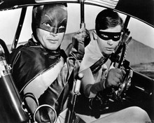 Batman TV series Adam West Burd Ward in Batmobile nostalgic 8x10 inch photo