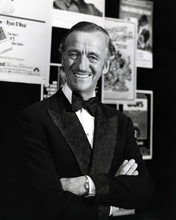 David Niven exudes debonair charm smiling 1970's portrait in tux 8x10 photo