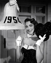 Julie Adams in chorus girl outfit celebrating New Year 1954 8x10 inch photo