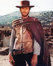 Clint Eastwood iconic A Fistful of Dollars ready for gunfight action 8x10 photo