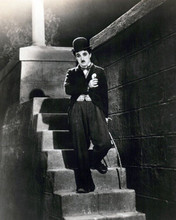 Charles Chaplin Little Tramp on river embankment steps City Lights 8x10 photo