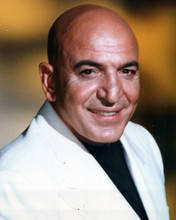 Telly Savalas 1972 smiling studio portrait looking debonair 8x10 inch photo